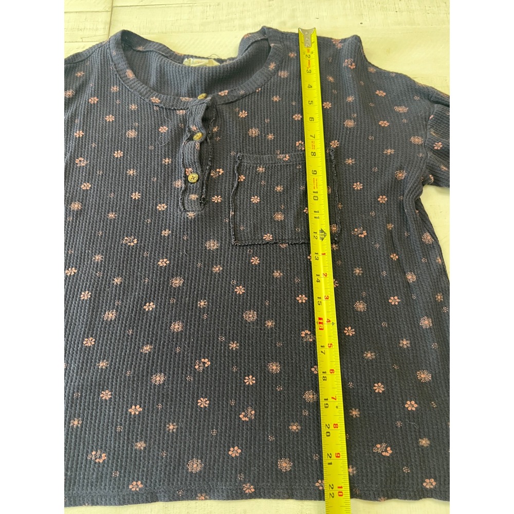 Madewell Waffle Knit Henley Pajama Top Bandana Floral Night Vision Thermal small - Picture 5 of 8